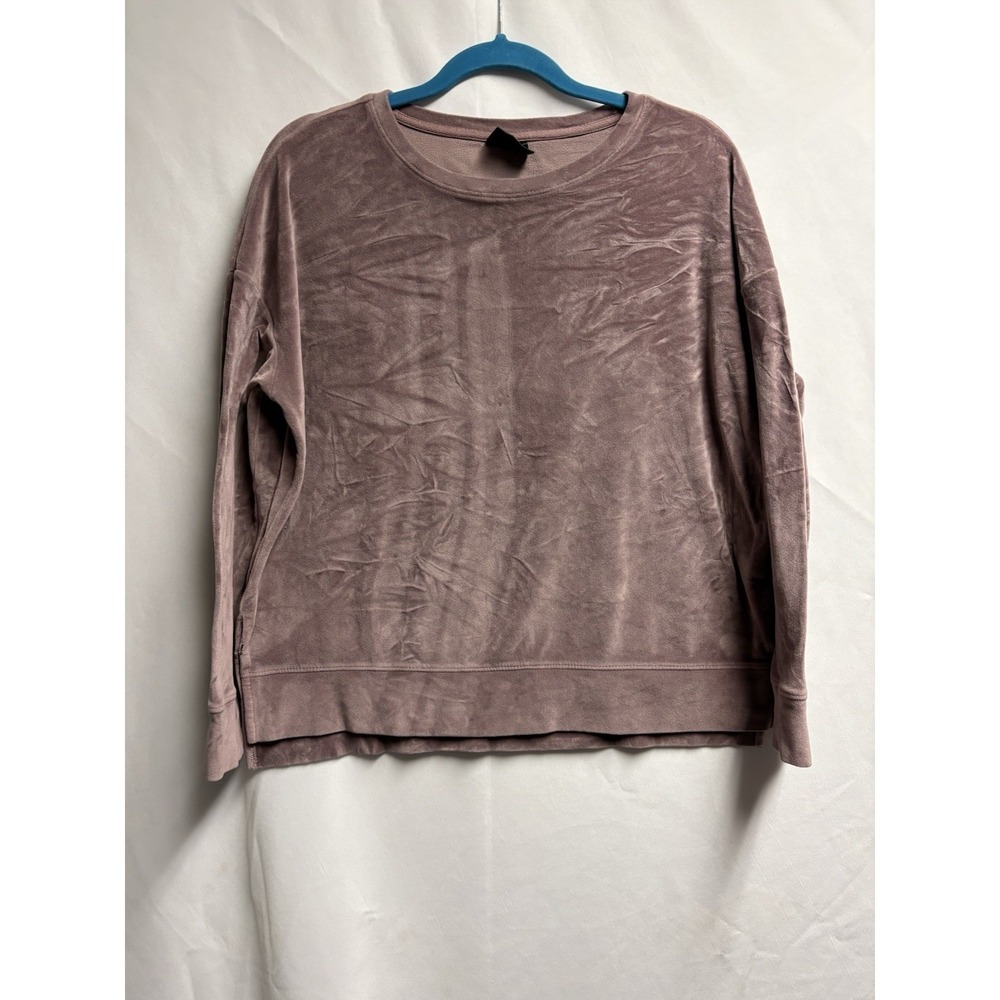 32 Degrees Heat Women's Velour Pullover Sweatshirt Medium Mauve Pink